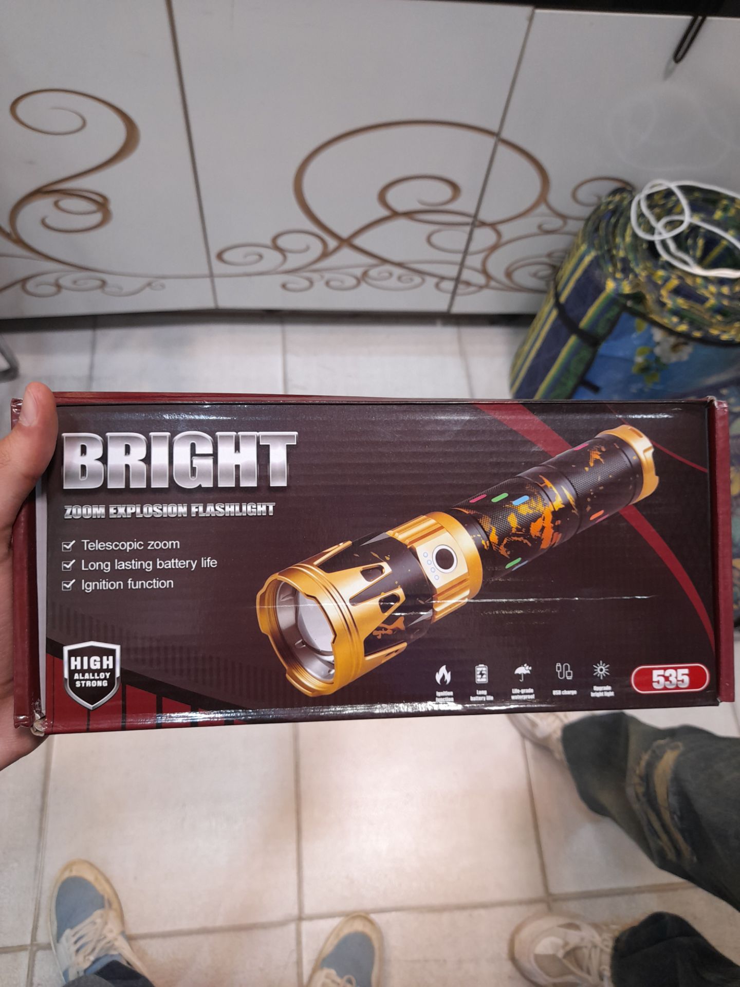 چراغ قوه شارژی تاکتیکال BRIGHT مدل 535 | زوم‌دار USB | بدنه فلزی مقاوم
