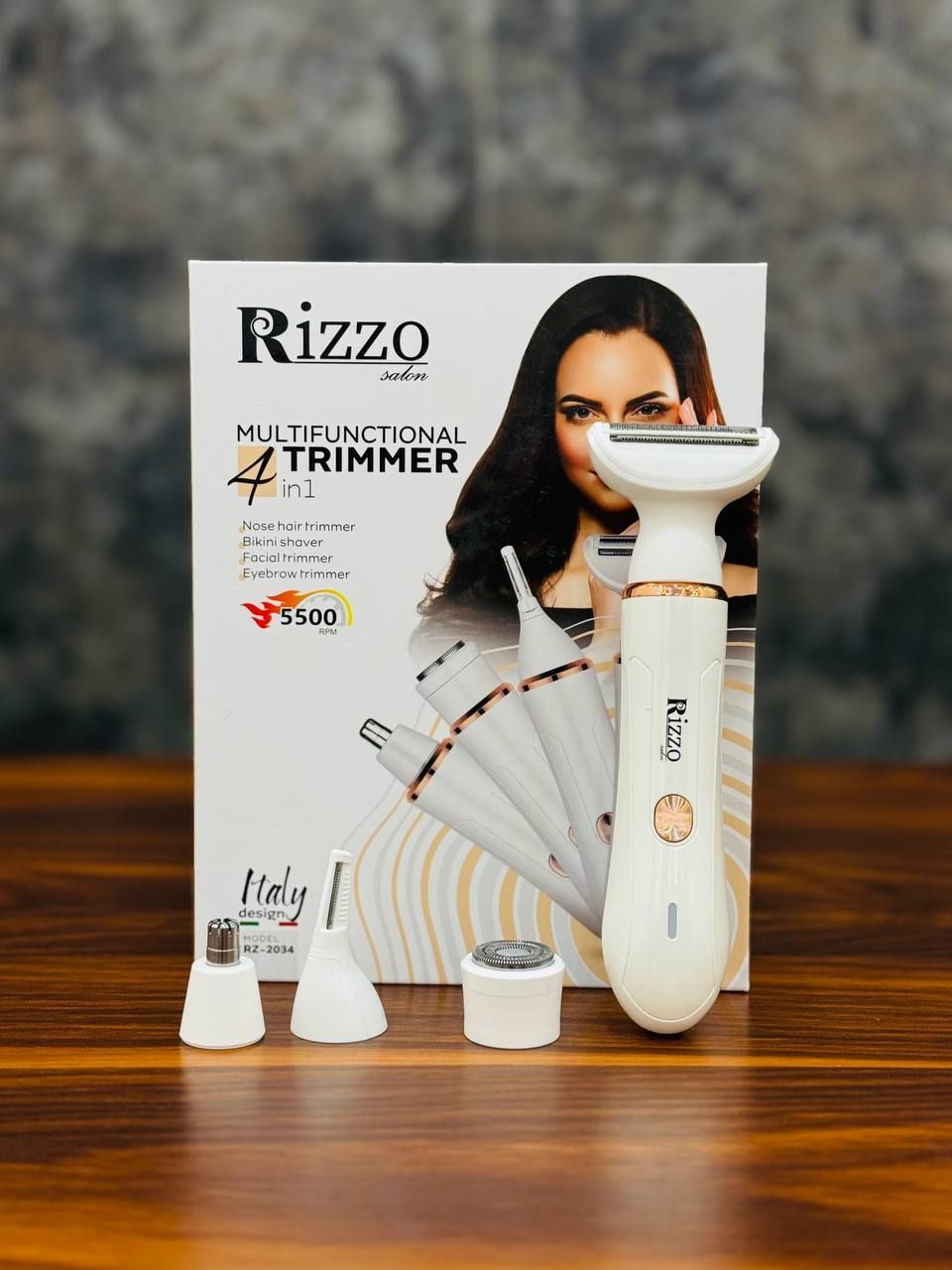 دستگاه اصلاح زنانه چندکاره 4 کاره Rizzo Salon  مدل RZ2034- اصلاح صورت، بینی، بیکینی و ابرو